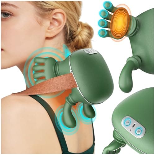 Nooydio Neck Massager, Neck and Back Massager with Heat & 4D Kneading, Shiatsu Deep Tissue Wireless Massager for Shoulder Cervical Pain Relief, Portable Rechargeable for Home Office (Green) - Image 1