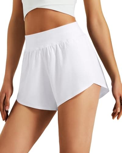 Women's 3" Athletic Running Shorts High Waisted Quick Dry Lightweight Dolphin Shorts for Workout Gym with Liner - Image 1