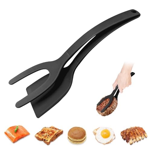 Silicone Spatulas, High Heat Resistant BPA Free Cooking Tongs, Silicone Kitchen Utensils, Spatula Tong, Egg Flipper Spatula for Non Stick Frying Pan, Ideal Cookware for Fish, Eggs, Pancakes - Image 1