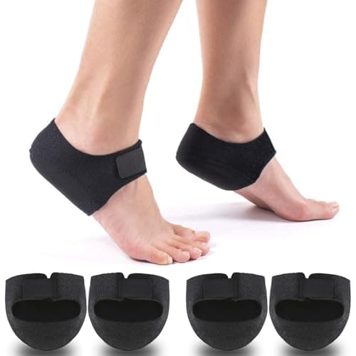 MIAYOHO Plantar Fasciitis Heel Cups for Heel Pain 【Updated Version】 Protectors Sleeves Pads, Support for Spur, Women and Men (2pairs - Black, M 8.5-12 / W 10-13) - Image 1