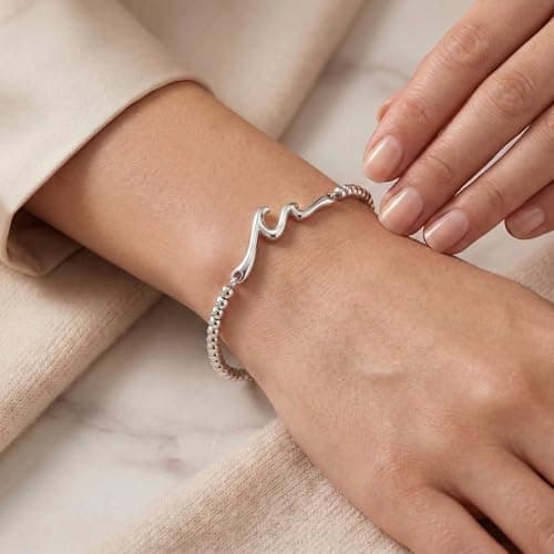 Wisedawn Easter Basket Stuffers for Teens Girl Kid Women, Unique Easter Gift for Teen Girl Kid Women Adults with Gift Card, Slive Beaded Bracelet for Woman Girl - Thumbnail 2