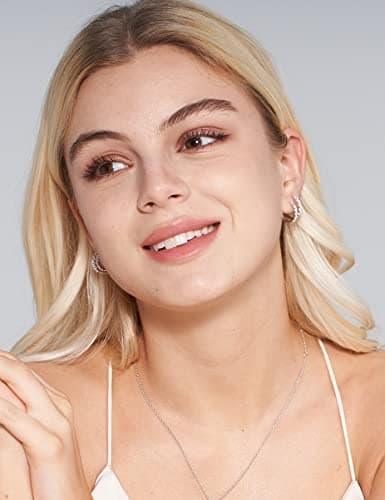 IMOLOVE Huggie earrings for women Ear Cuff Moissanite Stud Earrings Hypoallergenic Sterling Silver with 18K White Gold Plated Earrings-30A - Thumbnail 5