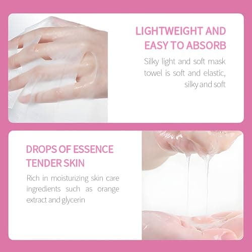 Meleell 40 Pack Collagen Face Masks Skincare Bulk for All Skin Types,Hydrating Spa Sheet Mask for Sensitive Skin, Facial Mask Sets For Women Skin Care,Hydrating Face Mask Gifts Set for Teen Girls - Thumbnail 4