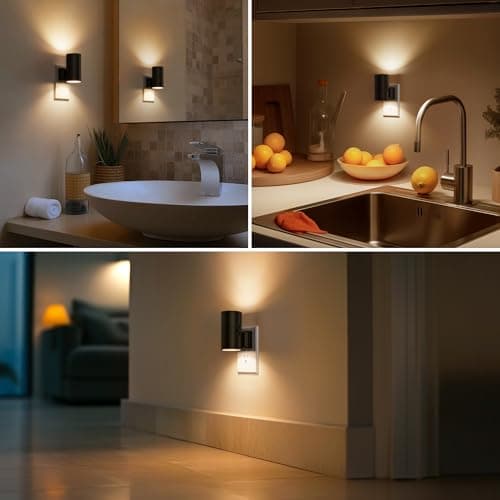 Briignite Night Lights Plug into Wall, Modern LED Night Light Plug in, Dusk to Dawn Sensor, Soft White 3000K, 0-100LM Adjustable Brightness, Dimmable NightLight for Hallway, Bedroom, Stairway, 2 Pack - Thumbnail 4