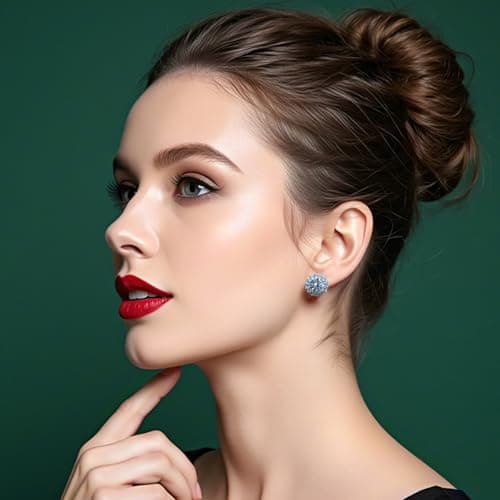 Sunflower Stud Earrings for Women S925 Sterling Silver Moissanite Earrings D Color VVS1 Daily Wear Party Gift 4Carat - Thumbnail 5