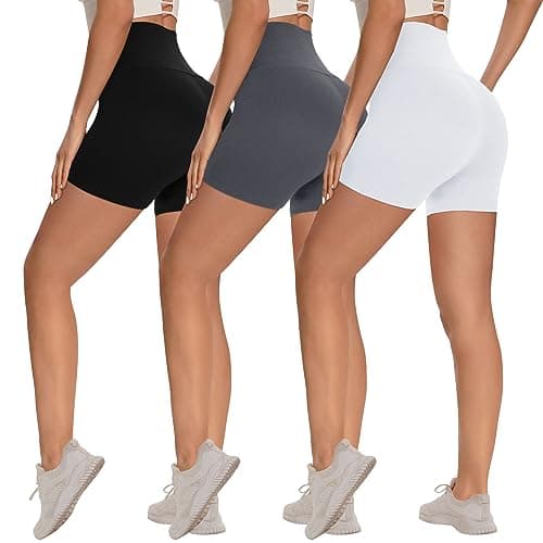 Syrinx 3 Pack Biker Shorts for Women – 8"/5"/3" High Waisted Tummy Control Workout Yoga Running Athletic Shorts - Image 1