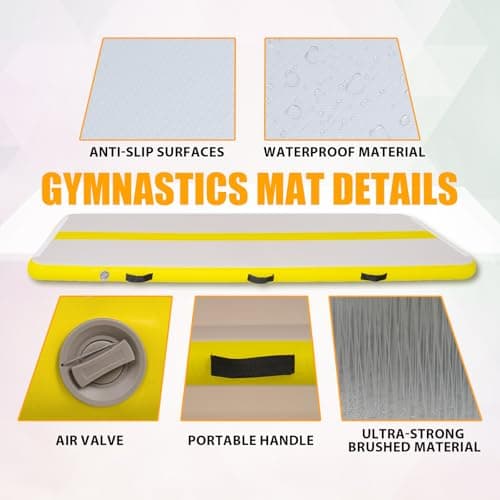 Tuxedo Sailor Inflatable Gymnastics Mat with Electric Pump, Storage Bag, Repair Kit–Air Mat for Home Training, Cheerleading, Yoga - Thumbnail 4