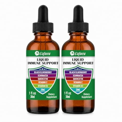 Zinc Quercetin Echinacea Elderberry Vitamin C D3 Liquid Immune Support