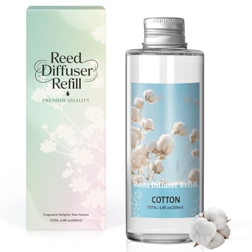SCENTORINI Reed Diffuser Oil Refill, Pure Cotton Diffuser Oil 6.76 Fl Oz, Natural Scented Essential Oil Refill Long Lasting Home Fragrance for Room Spa Aromatherapy Bathroom Home Decor - Image 1