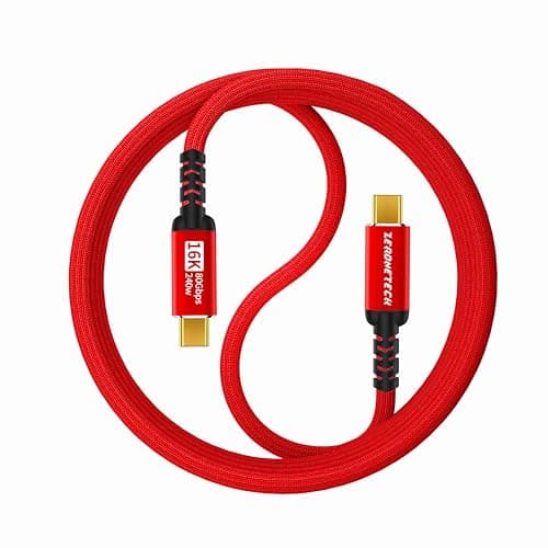 ZeroneTeck Thunderbolt 5 Cable Compatible 6.6FT, 80Gbps High Speed Data Transfer, 120Gbps Video Bandwidth [Dual 8K or Triple 4K] Display, 240W Charging, USB C Monitor Cable for MacBook, iPhone 17, SSD - Image 1