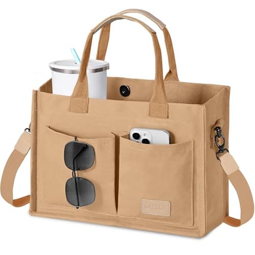 Canvas Tote Bag for Women Crossbody Work Purse with Pockets Top Handle Handbag Satchel Bags for Travel Nurse Teacher - Image 1