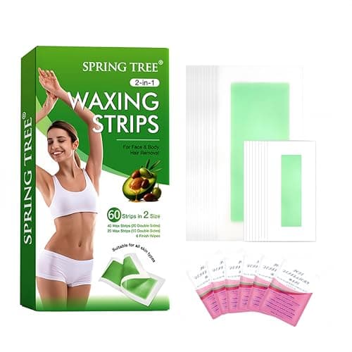 Wax Strips for Hair Removal, Waxing Kit for Women with Avocado Butter, 60 Count Face & Body Wax Strips for Bikini, Underarm, Leg, Lip & Eyebrow - Image 1
