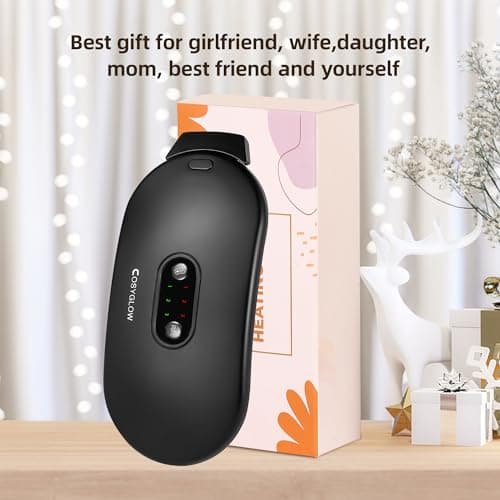 Portable Cordless Heating Pad:COSYGLOW 6 Heat Levels 6 Massage Modes, 3S Fast Heating, Electric Heating Pad,Gifts for Women(Black) - Thumbnail 6