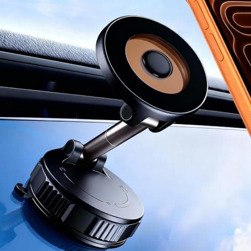 RayLink [Ultra Strong 120LB Vacuum Suction & 2800gf Magnet] Magnetic Phone Holder for You Car, 360° Adjustable for MagSafe Compatible Car Phone Mount for iPhone 17/16/15/14/13/12 Pro Max Plus - Image 1