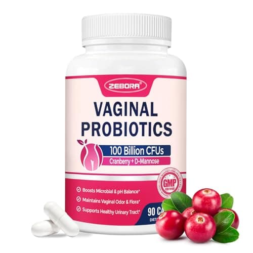 ZEBORA Vaginal Probiotics for Women 100 Billion CFUs, Probiotic for Digestive Health & Vaginal pH Balance & Urinary Tract Health, with Organic Cranberry & Prebiotics, 90 Veggie Capsules - Image 1