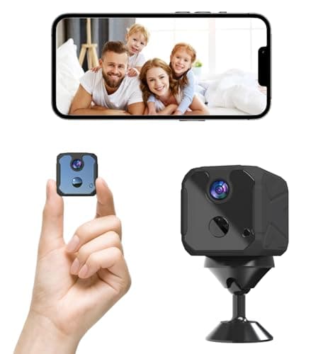 ZHENHAN 1440P HD Mini WiFi Security Camera – Indoor Wireless Rechargeable Pet/Home/Office Surveillance with Motion Detection, Night Vision, 100-Day Battery, Cloud/SD Storage & App Control (Black) - Image 1