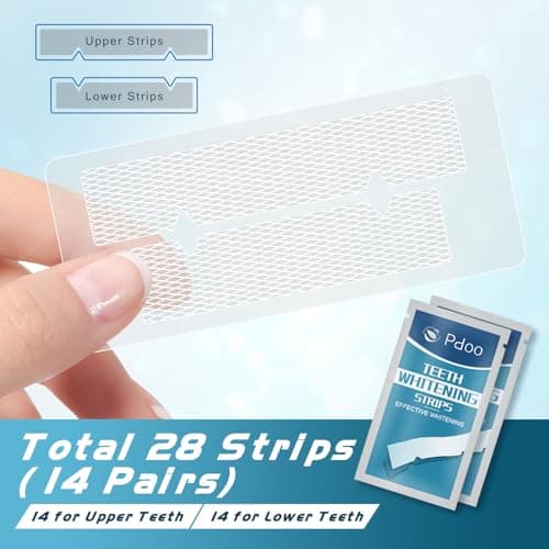 Teeth Whitening Strip 14 Treatments - Whitening Strips for Sensitive People, Fast Remove Smoking, Coffee, Wine Stains, Teeth Brightening Kit Pack of 28 Non-Slip Strips - Thumbnail 2