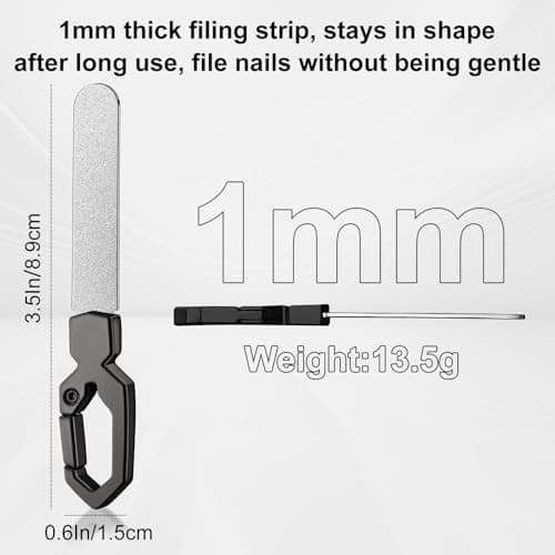 Metal Nail File Keychain Stainless Steel Double-Sided, Fingernail & Toenail Grooming Tool for Men & Women, Durable Portable File with Fine Grit for Home & Travel (Gray) - Thumbnail 6