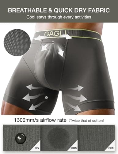gagli Mens Underwear Pack, Breathable Boxer Briefs Moisture Wicking & Quick Dry & No Ride Up, Athletic Underwear with ComfortFlexible Waistband - Thumbnail 4