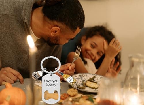 Ediseng Cool Dad Christmas Gifts from Daughter/Son,Funny Keychain for Men,Personalized Dad Stocking Stuffer (silver) - Thumbnail 3