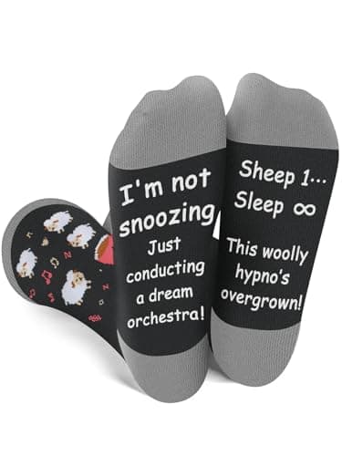 Biswitif Dad Gifts Funny Sleeping Socks, Birthday Fathers Day Christmas for Men Him - Cool Novelty Stocking Stuffers with I'm Not Snoozing Saying - Image 1