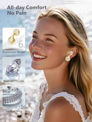 FUNNYEAH JewelPods H01 Wireless Earbuds for Small Ear, Open Ear Earbuds Jewelry-Inspired Designs Metal Headphones, Excellent Spatial Audio,Sweat and Water Resistant,72H Play - Thumbnail 3