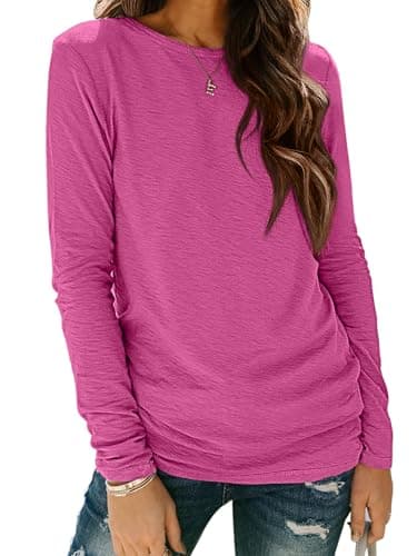 ATHMILE Teen Girl Long Sleeve T Shirts Crewneck 2026 Fall Trendy Tops Tunic Outfits Fitted Shirts Basic Tee - Image 1