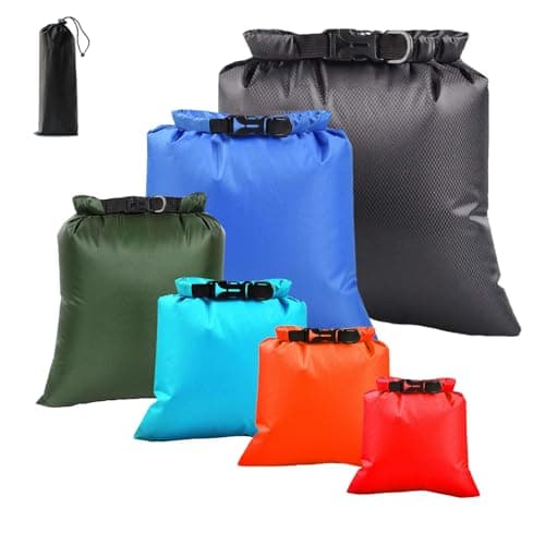 QuikSavor 6PCS Wet Dry Bag Set – Waterproof Bags for Swimming & Beach, Lightweight Water Proof Bags for Travel with Roll‑Top Closure, Multi‑Size Waterproof Pouch for Water Sports & Beach Essentials - Image 1