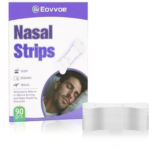 Nose Strips for Snoring, Breathing Strips, Adjustable Nasal Strips for Sleep, Snoring, Sports & Congestion Relief - Maximum Airflow, 90 Count