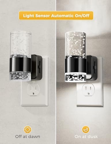 L LOHAS LED Night Light,Dimmable Night Lights Plug into Wall, Acrylic Nightlights with 0-100 LM Adjustable Brightness, 5000K Plug in Night Light with Dusk to Dawn Sensor, for Bathroom Hallway - Thumbnail 2