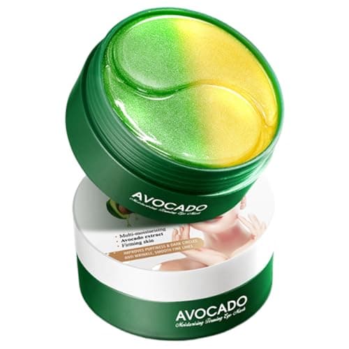 InfiniteRelax Avocado Under Eye Patches - 60 Pcs Eye Mask Anti-Aging Collagen Hyaluronic Acid Moisturizing Under Eye Mask for Removing Dark Circles - Image 1