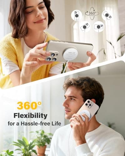 25W Wireless Charger for MagSafe, Qi2.2 Magnetic Fast Charging Pad for iPhone 17/16/15/14/13/12 Series & AirPods, Strong Magnet, Ultra-Thin & Portable Charger Mat for Travel Home Office(White, 2Pack) - Thumbnail 4