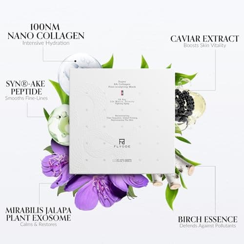 FLYODE Syn-Ake 2-in-1 Eye & Face Masks Skincare, 100nm Collagen Face Mask for Improves Cheek Contour, Anti-Wrinkle and Firming, Infused with Birch Sap, Water-Free Korean Face Mask Sheet, 5sets - Thumbnail 6