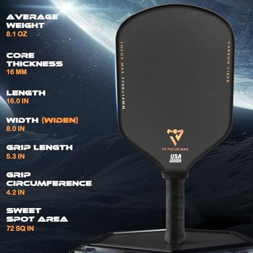 T700 Carbon Fiber Pickleball Paddles, Pickleball Set 16mm Pickle Ball Rackets with CMS Matte Surface Lightweight Honeycomb Core & Durable Edge Guard Protector Larger Sweet Spot - Thumbnail 2