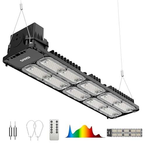 SANSI Grow Lights for Indoor Plants, 200W Plant Lights for Indoor Growing Full Spectrum High PPFD IP65 Dimmable, Auto On Off Growing Lamp for 2x4/3x3ft Grow Tent Seed Starting Vegetables Bloom - Image 1