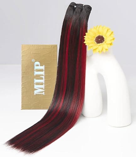 mlip Raw Indian Hair Bundle Straight, Enhanced Quality Bundle, 18A Virgin Hair 18 inches, No Tangle Shedding, Triple the Lifespan, Keep Texture Silky Soft After Multiple Washes, 1B99J Color - Image 1