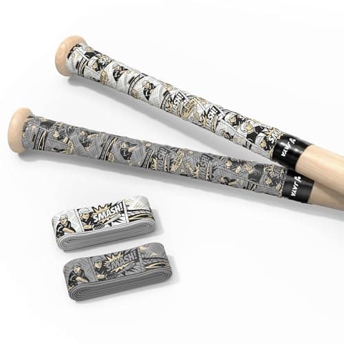 JAYA Bat Grip Tape, 2-Pack Mixed Colors, 1.1mm PU Bat Wrap with Full Adhesive Backing, Non-Slip Sweat-Wicking & Breathable Handle Grip for Baseball/Softball/Cricket Bats, 1100 x 27mm - Image 1