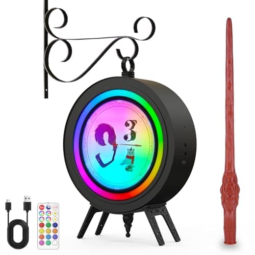Harry Decorations LED Night Light: with Wand Remote, Double-Sided RGB Vintage Lamp, for Wall or Table Lighting, Smart Night Mode, 84H Runtime, Wizard-Themed Christmas Halloween & Birthday Gift - Image 1