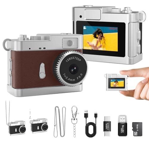 Keychain Camera, 16GB Mini Digital Camera with Built-in Flash & Retro Filters, Pocket Mini Camera for Travel, Vlogging, Birthday Valentine Gifts - Image 1