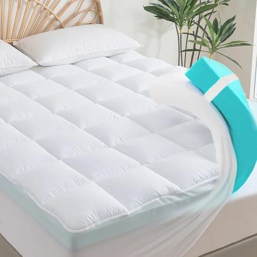 Memory Foam Mattress Topper 3inch（2inch+1inch） Queen Size, Pressure-Relieving Bed Topper with Secure Strap Design for Back Pain, Soft and Supportive, Shredded Memory Foam - Image 1