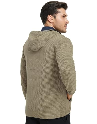 M MAELREG Mens Winter Zip-Up Hoodie Jacket Lightweight Stretch Double-Sided Fleece with 5 Pockets for Outdoor - Thumbnail 2