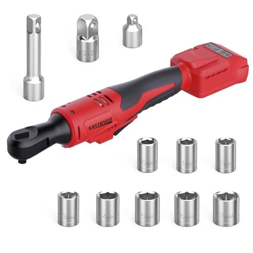 3/8" Cordless Ratchet Wrench Compatible with Milwaukee M18 Battery,42Ft-Lbs Torque Electric Ratchet Set with 220RPM Variable Speed Trigger,8 Sockets,1/4" and 1/2" Adapters,3" Extension Bar(Tool Only)