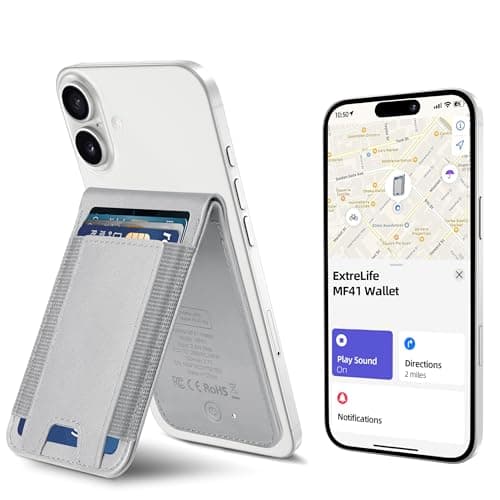 ExtreLife for Magsafe Wallet, Works with Apple Find My, 8-Card Holder, Adjustable Stand, Magnetic Wallet for iPhone 17/16/15/14 Pro Max/14 Pro/14/14 Plus/13/12 Series, RFID Blocking, Grey - Image 1