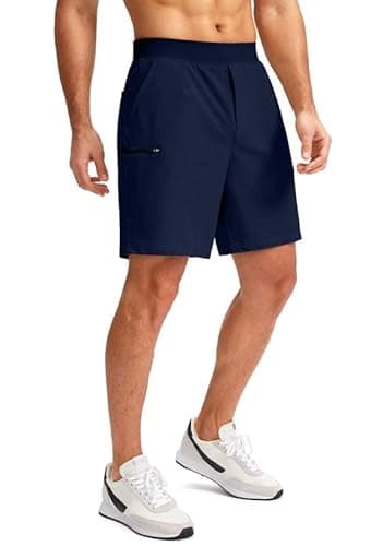 Viodia Men's 7" Golf Shorts with 5 Pockets Elastic Waist Dry Fit Stretch Lightweight Shorts for Men Hiking Casual Athletic Navy - Thumbnail 2