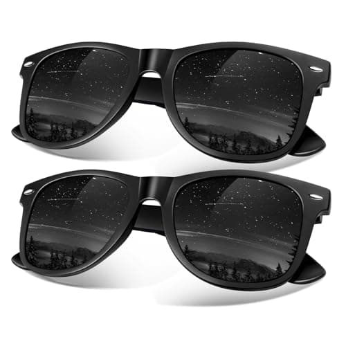 Sunier Polarized Sunglasses for Men and Women Eyewear, UV400 Lens Retro Classic Square Shades 2 Pack,SR003 - Image 1