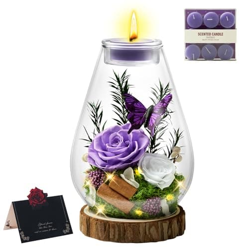 Tyvouflo Birthday Gifts for Women Forever Flower Preserved Rose in Glass Dome Flowers for Delivery Real Roses for Grandma, Mom, Daughter and Sister - Image 1