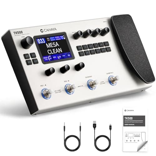 CAHAYA Guitar Pedal Board Multi-Effects: Professional Grade with 320 Effects 120 Amplifier Models Looper IR Cabinet Simulations Multi Effect Processor Pedal Board for Acoustic Electric Guitar & Bass