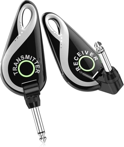 SolWoods Wireless Guitar System 2.4 GHz, Professional Starter Rechargeable Audio Wireless Guitar Transmitter Receiver for Guitar, Bass, Electronic Instruments (H1)