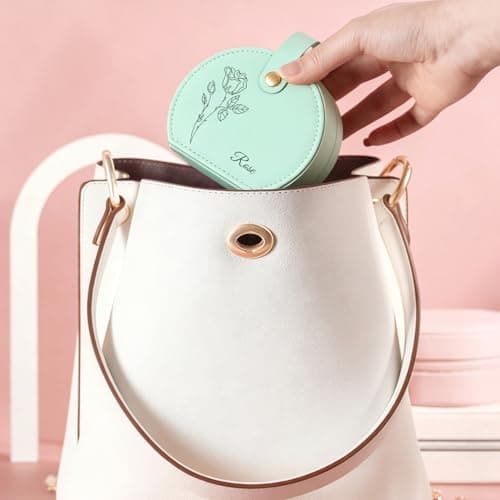 NYLGOXITK Personalized jewelry box with customized name and birth flower shape - Upgradable LED lights + mirror version - Designed specifically for women/girls/bridesmaids, suitable as a gift. - Thumbnail 6