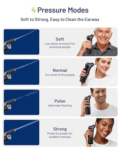 KAUGIC Smart Visual Ear Wax Removal with 1080P Camera - FSA HSA Eligible - Electric Ear Cleaner Kit with 4 Modes - 10 Ear Tips - Ear Irrigation&Flushing Kits for Adults - Thumbnail 4